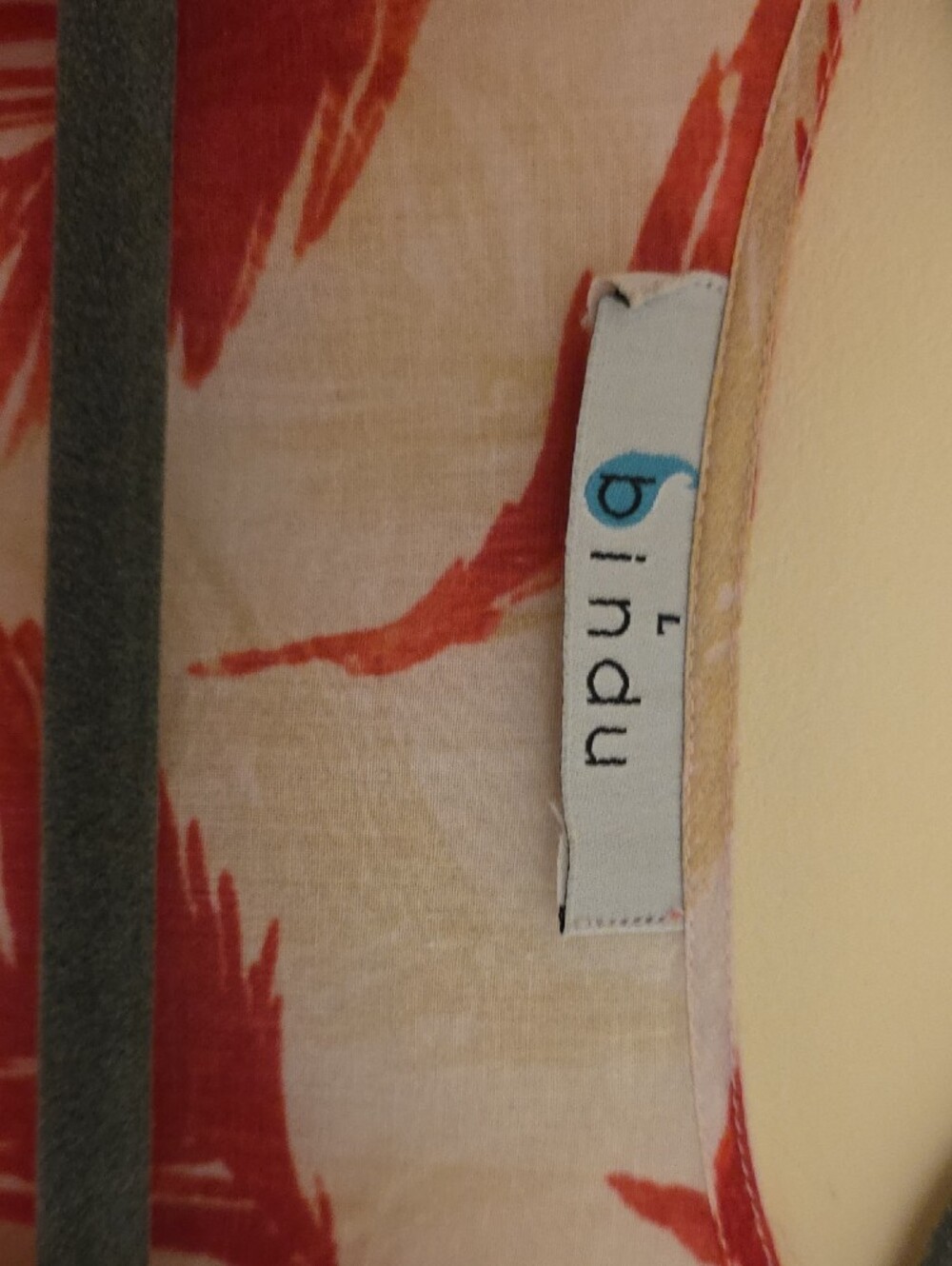BINDU Red Feather Print Maxi Dress - Picture 2 of 5